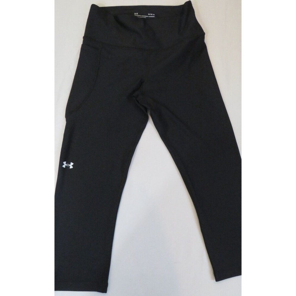 Under Armour Pants Women MediumBlack Gym Active Yoga Compression Capri Short